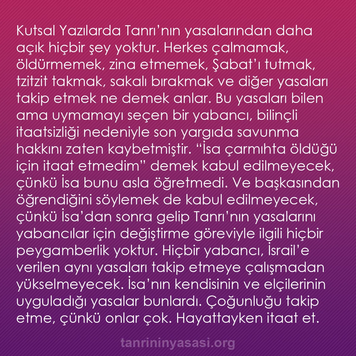 b0341 - Tanrı’nın Yasası hakkında gönderi: Kutsal Yazılarda Tanrı’nın yasalarından daha açık hiçbir şey...