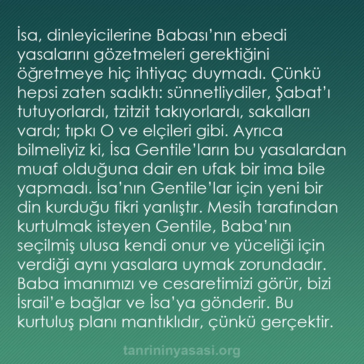 b0365 - Tanrı’nın Yasası hakkında gönderi: İsa, dinleyicilerine Babası’nın ebedi yasalarını gözetmeleri...