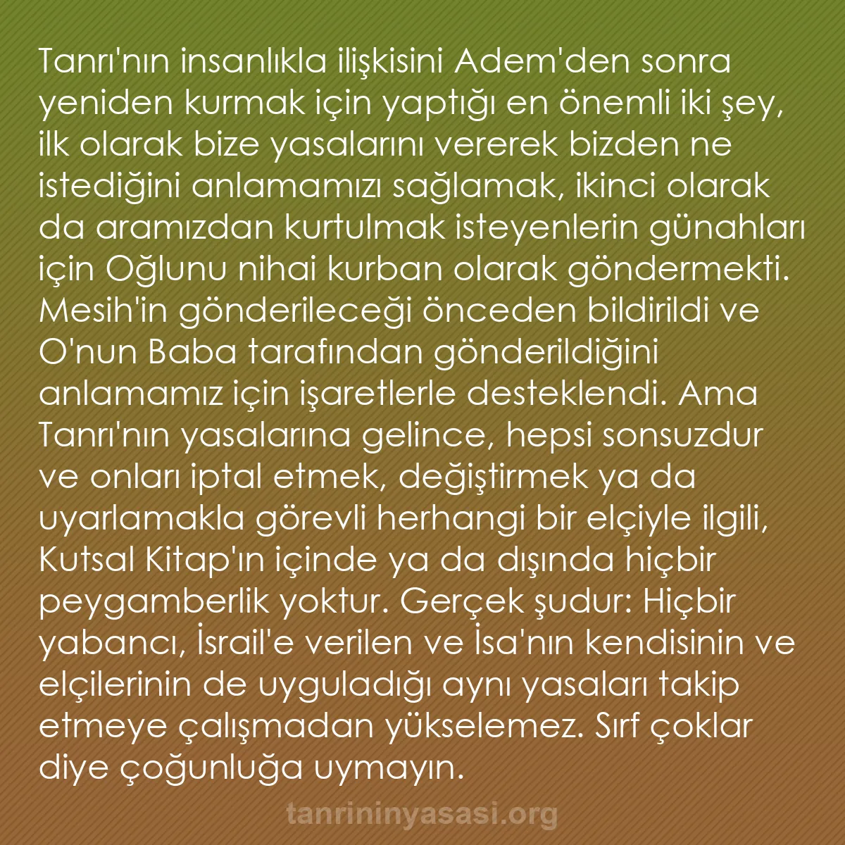 b0469 - Tanrı’nın Yasası hakkında gönderi: Tanrı