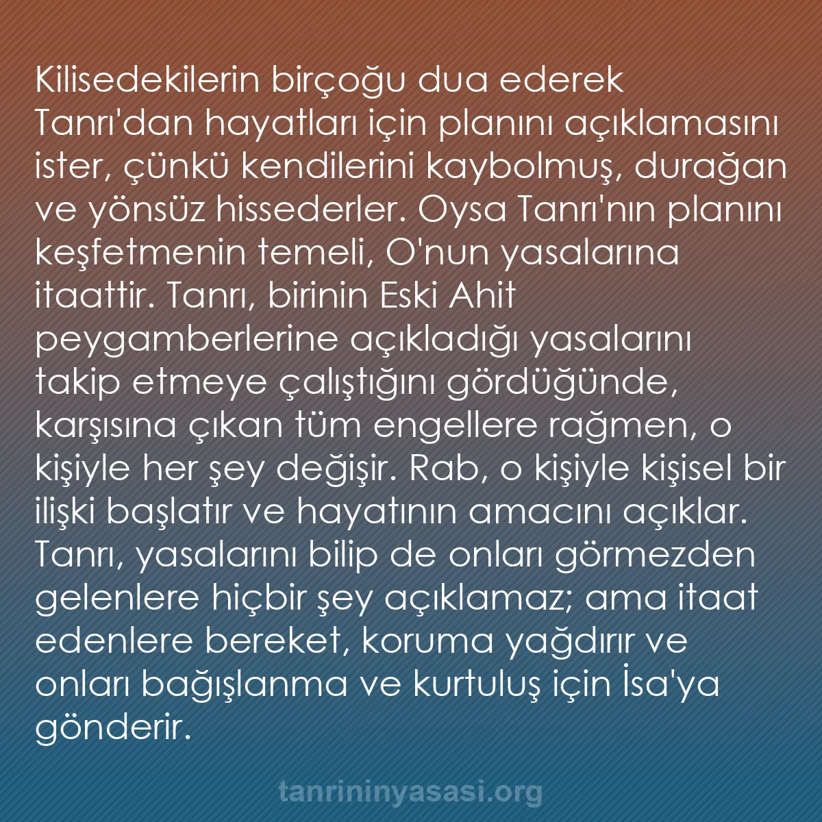 b0472 - Tanrı’nın Yasası hakkında gönderi: Kilisedekilerin birçoğu dua ederek Tanrı