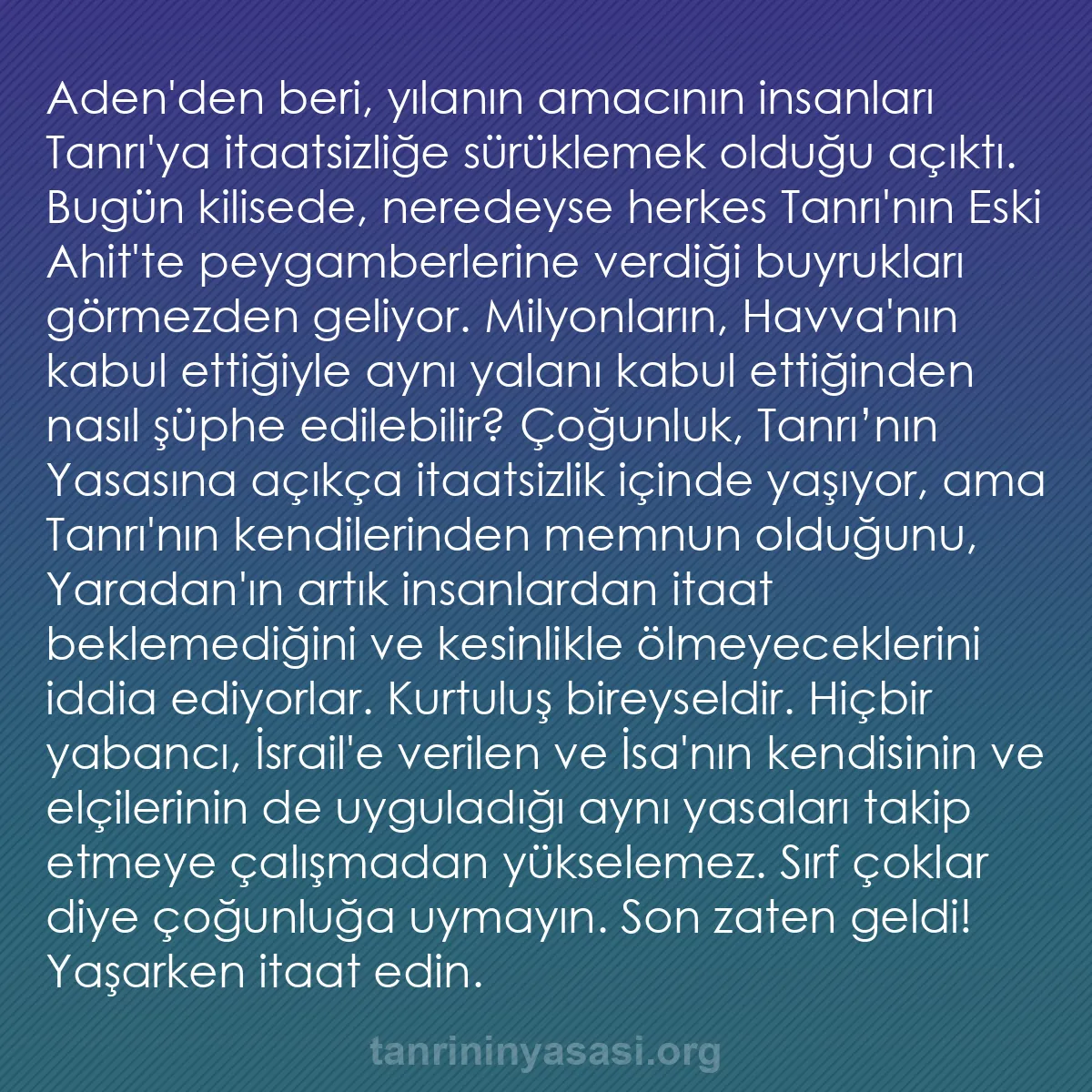 b0477 - Tanrı’nın Yasası hakkında gönderi: Aden