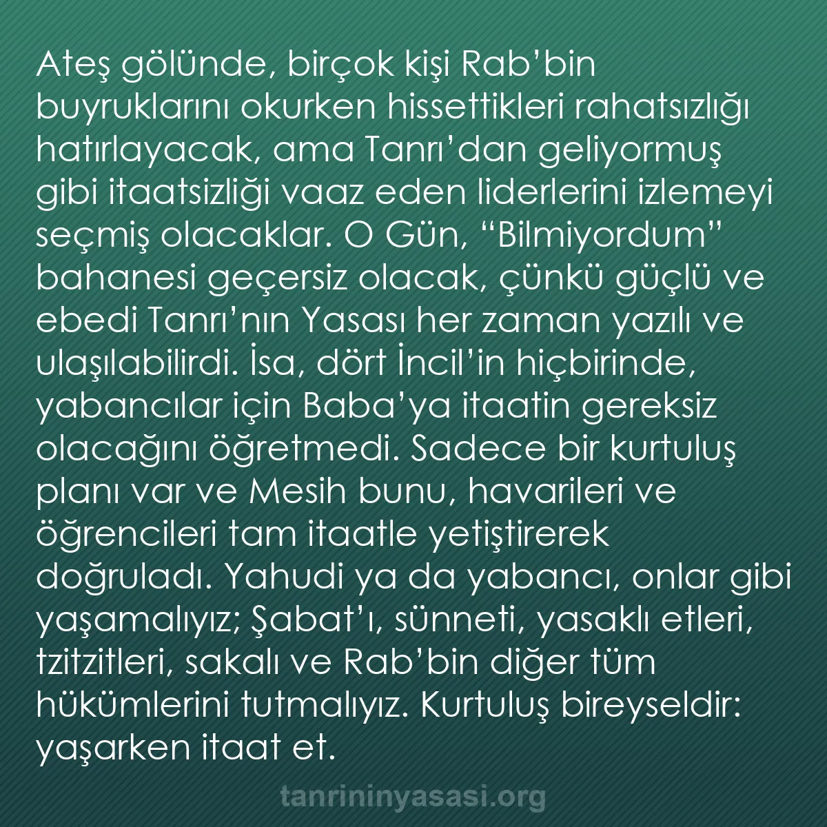 b0500 - Tanrı’nın Yasası hakkında gönderi: Ateş gölünde, birçok kişi Rab’bin buyruklarını okurken hissettikleri...