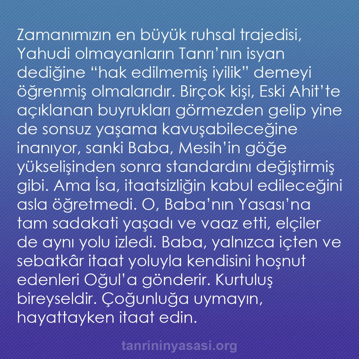 b0567 - Tanrı’nın Yasası hakkında gönderi: Zamanımızın en büyük ruhsal trajedisi, Yahudi olmayanların Tanrı’nın...