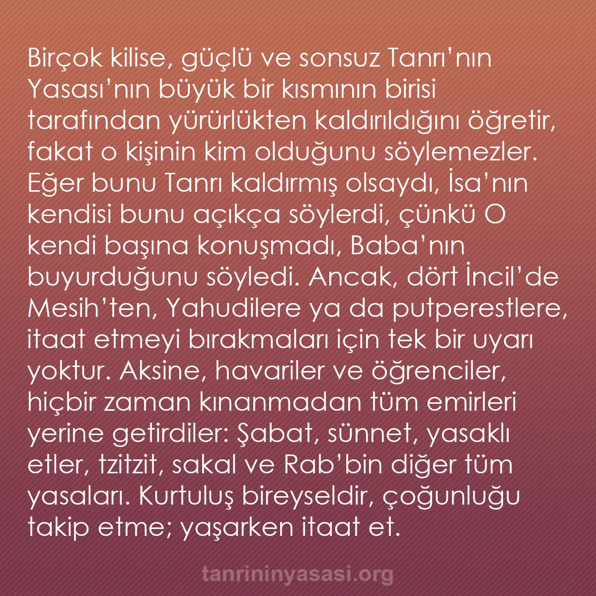 b0586 - Tanrı’nın Yasası hakkında gönderi: Birçok kilise, güçlü ve sonsuz Tanrı’nın Yasası’nın büyük bir...